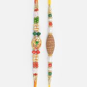 Fancy Shri Ganesha Awesome Looking Rakhi with Sandalwood Design Rakhi for Brothers