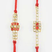 Astonish Shining Diamonds scattered Amazingly Plotted Rakhis Set for Brothers