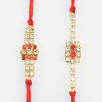 Astonish Shining Diamonds scattered Amazingly Plotted Rakhis Set for Brothers