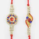 Spiral and Round Shape Lots of Amazing Jewel Studded Brother Rakhis Set of 2