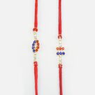 Simple Liner Beautiful Colored Jewel Rakhi Awesome Pair of Brother Rakhis