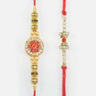 Diamond Ring Pattern Design Rakhi with Liner Simple Fancy Mauli Rakhis Attractive Rakhi of 2