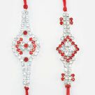 Antique Pattern Plotted Jewel Design Attractive Looking Two Brother Rakhis Set