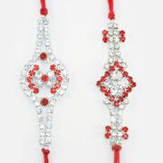 Antique Pattern Plotted Jewel Design Attractive Looking Two Brother Rakhis Set