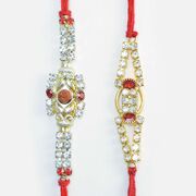 Rudraksha Pattern Design Beautiful Rakhis Set of 2 Amazing Brother Rakhis