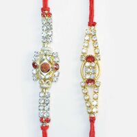 Rudraksha Pattern Design Beautiful Rakhis Set of 2 Amazing Brother Rakhis
