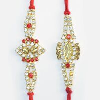 Oval Shape and Golden Base Pattern New and Stylish Magnificent Rakhis Set of 2