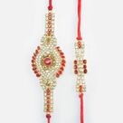Rich Heavy Work Diamond Rakhi with Stylish and Simple Elegant Looking Rakhis Set of 2