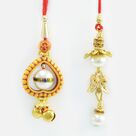 Heart Shape Inside Bead and New Pattern Designer Two Amazing Lumba Rakhis for Ladies