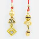 Triangle and Umbrella Shape New Unique Designer Two Lumba Rakhis