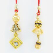 Triangle and Umbrella Shape New Unique Designer Two Lumba Rakhis