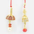 Unique Handcrafted Stylish Pattern Dazzling Lumba Rakhi Set of 2