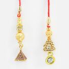 Two Stylish Looking Triangle Patter Designer Lumba Rakhis for Bhabhi