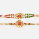 2 Kundam Meena Work Desginer Rakhi for Brothers