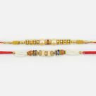 Pearl and Beaded Pattern New Rakhi Set of 2