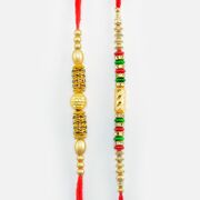 Simple Liner Two New Pattern Rakhi for Brother Set of 2