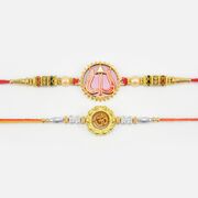 Trishul and Om Crafted Divine Rakhi Set of 2 for Brothers