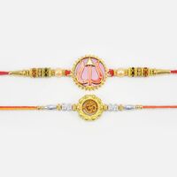 Trishul and Om Crafted Divine Rakhi Set of 2 for Brothers