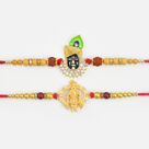 Meenakari Work and Golden Pattern Krishna Khanhiya Divine Rakhis
