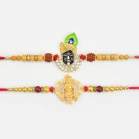Meenakari Work and Golden Pattern Krishna Khanhiya Divine Rakhis