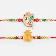 Auspicious Ganesha Special Amazing Stunning Looking Rakhis Set of 2