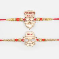 Amazing Bro and Bhai Written Beard Special Modern Rakhis