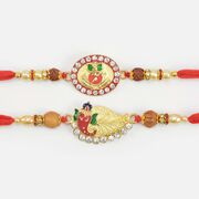 Different Shades of Shri Ganesha Divine Rakhis for 2 Brothers