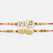 Bro Written Music and Whatsapp Sign Modern Rakhi Set of 2