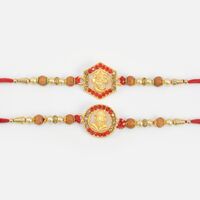 2 Rakhis Set of Small Amazing Looking Divine Ganesha