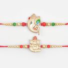Auspicious Rakhis Set of 2 Marvelous Shri Ganesha Rakhis
