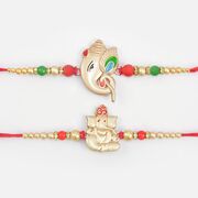 Auspicious Rakhis Set of 2 Marvelous Shri Ganesha Rakhis