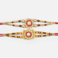 Facinating double string beaded Jewel Rakhi Set of 2