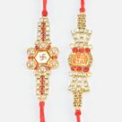 Swastika Unique Different Jewel Rakhi Set for 2 Brothers
