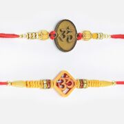 Om Written Sacred Sandalwood Rakhis for Brother