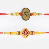 Om Written Sacred Sandalwood Rakhis for Brother