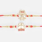 Bhai Written Two Fancy Mustache Special Pattern Rakhi Set for 2 Brothers