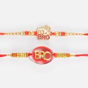 Bro Written in Unique and Amazing Style Nice Looking Set of 2 Rakhis