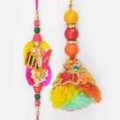 Multi Color Zardosi and Beaded Awesome Looking Attractive Set of Bhaiya Bhabhi
