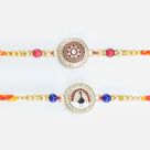 Coin Shape 2 Meena Work Fine Work Attractive Rakhis for Brother