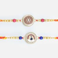 Coin Shape 2 Meena Work Fine Work Attractive Rakhis for Brother