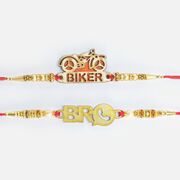 Rider Biker and WhatsApp Bro Modern Type Amazing Rakhi Set of 2