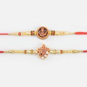 Divine Ganesha Special Stylish Modern Pattern Rakhi Set of 2