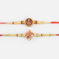 Divine Ganesha Special Stylish Modern Pattern Rakhi Set of 2
