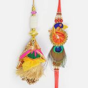 Peacock with Wings Beautiful Brother Rakhi and Rich Looking Lumba Rakhi