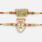 Chota Bhai Written and Amazing Bro Written Fancy Modern Pattern Brother Rakhis