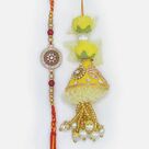 Bhaiya Bhabhi Rakhi Set of Meenakari Work Bhai and Zardosi Work Bhabhi Rakhi
