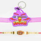 Space Game Angry Bird Character Cartoon Rakhi with Creamy Pearl Om Brother Rakhi