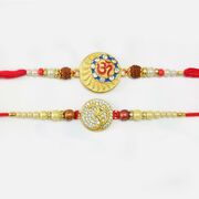 Auspicious Om Designer Rakhi with Rudraksh