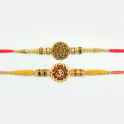 Rosy Designer Om Rakhi Set of 2