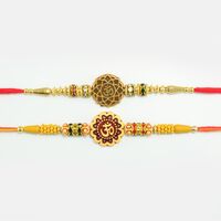 Rosy Designer Om Rakhi Set of 2